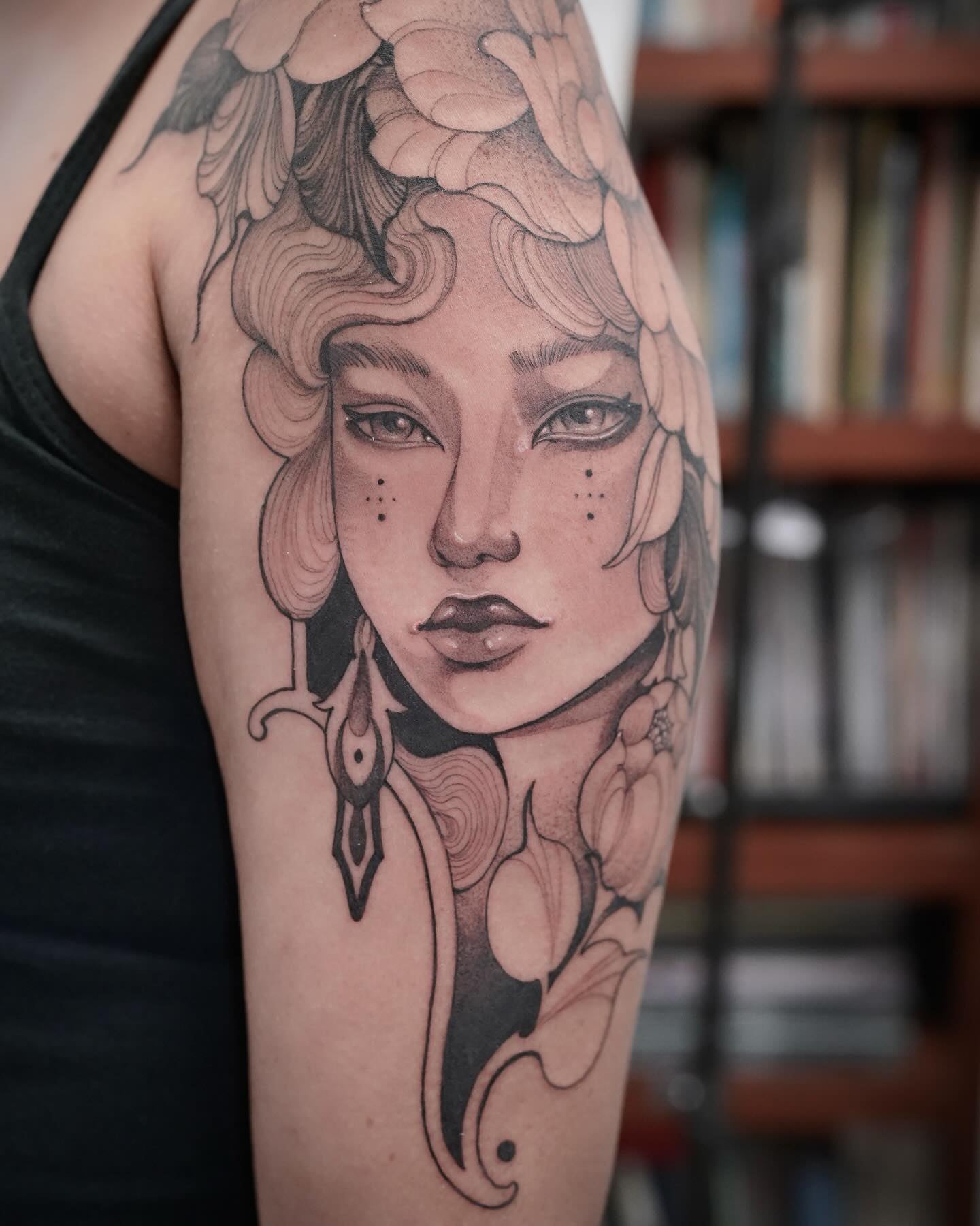 Large-scale neo-traditional back piece by Dani G at Beach Park Tattoo Kailua