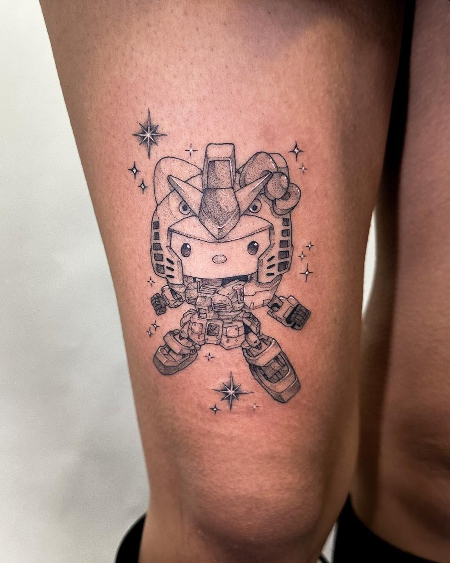 Hxllcat tattoo work at Beach Park Tattoo