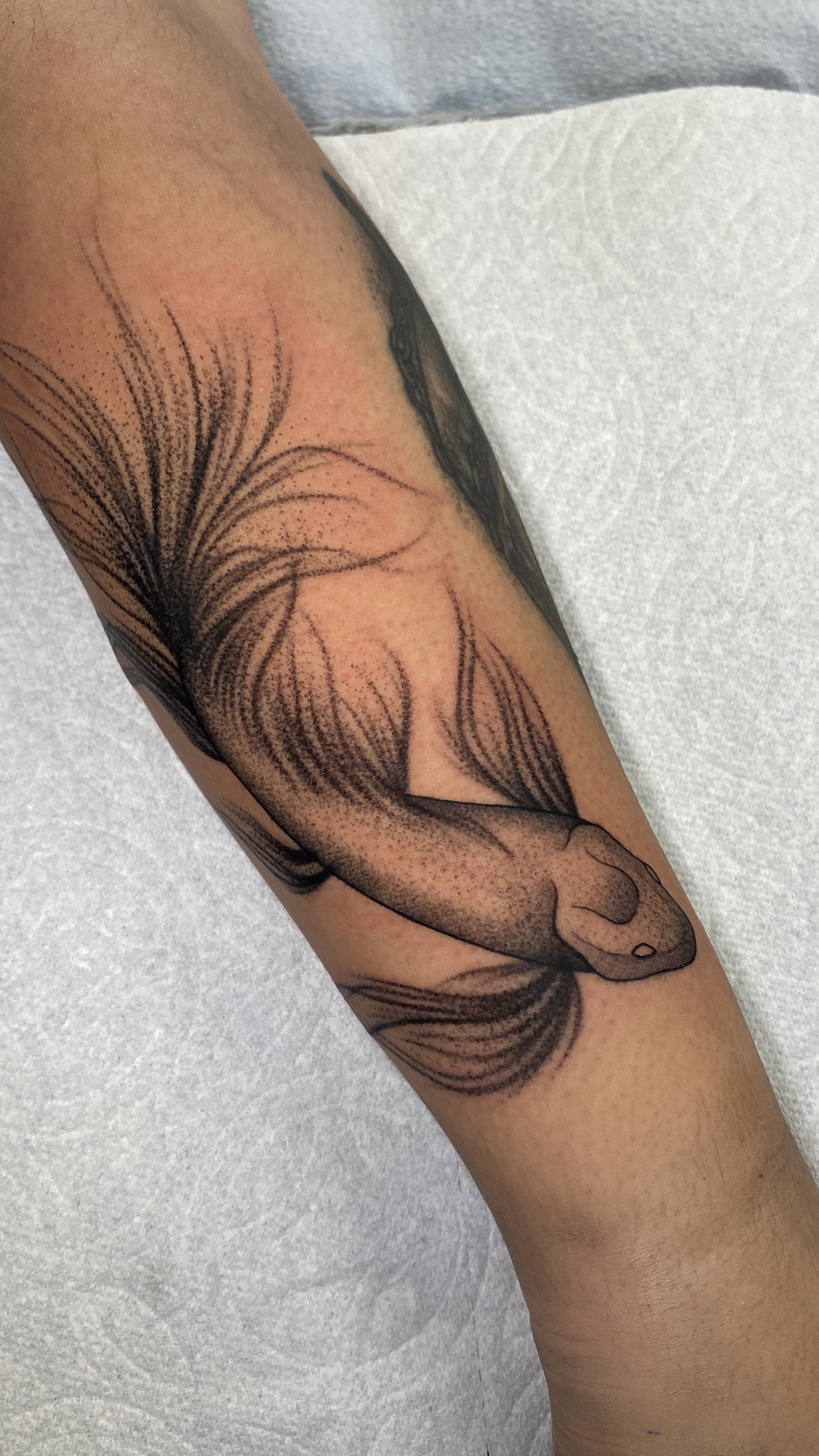 Lily tattoo work at Beach Park Tattoo